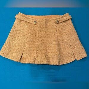 Astr Tan Pleated Mini Skort